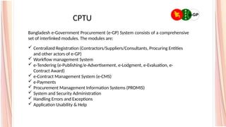 Egp System.pdf Modernizing Public Procurement in Bangladesh: The e-GP System and Legal ...
