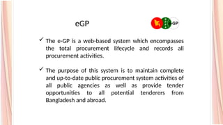 Egp System.pdf Modernizing Public Procurement in Bangladesh: The e-GP System and Legal ...
