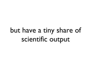 but have a tiny share of
    scientific output
 
