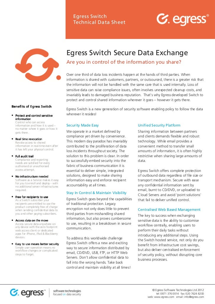 Egress Switch Datasheet