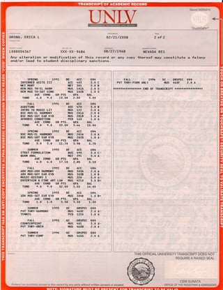 College Transcript - page 1 of 2 | PDF