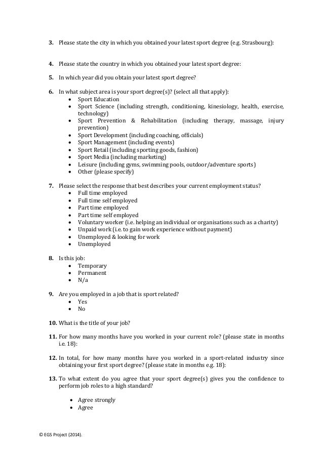 Egs Graduate Survey - 