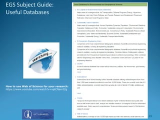 EGS Subject Guide:
Useful Databases
49
How to use Web of Science for your research:
https://www.youtube.com/watch?v=vptCNanrJ2g
 