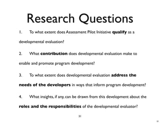 Developmental Evaluation And The Graduate Student Researcher