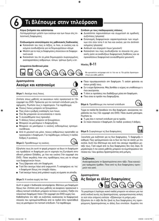 Τι βλέπουμε στην τηλεόραση6Κύρια ζητήματα που καλύπτονται
Λεπτομερέστερη μελέτη των εικόνων και των ήχων στις τη-
λεοπτικές διαφημίσεις
Επιδιωκόμενα αποτελέσματα της μαθησιακής διαδικασίας
■ Κατανόηση του πώς οι λέξεις, οι ήχοι, οι εικόνες και το
κείμενο συνδυάζονται για να δημιουργήσουν νόημα
■ Μελέτη για το πώς οι διαφημίσεις στοχεύουν σε διαφορε-
τικά κοινά
■ Κατανόηση του ότι τα μέσα δημιουργούν συγκεκριμένες
αναπαραστάσεις ανθρώπων, τόπων, τρόπων ζωής κ.λπ.
Απαραίτητα βοηθητικά μέσα
Σύνδεση με τους παιδαγωγικούς στόχους
■ Δυνατότητα παρουσιάσεων και συμμετοχή σε ομαδικές
συζητήσεις (γλώσσα)
■ Εντοπισμός διαφορετικών χαρακτηριστικών των κειμέ-
νων είτε στον τύπο ή σε ήχο και εικόνα, για την άντληση
νοήματος (γλώσσα)
■ Ανάλυση και σύγκριση ήχων (μουσική)
■ Κατανόηση του πώς συνδυάζονται τα στοιχεία της μου-
σικής ώστε να αναδείξουν διαφορετικές διαθέσεις και να
προκαλέσουν διαφορετικά συναισθήματα (μουσική)
Ηλικίες: 8-11
Θα χρειαστείτε αντίγραφα από το 14ο και το 15ο φύλλο δραστηριο-
τήτων για κάθε μαθητή.14 15 1313 1414 1515 1616 1717 1818
■ Ποιοι πρωταγωνιστούν στη διαφήμιση; Τι σχέση φαίνεται να
έχουν μεταξύ τους;
■ Σε τι χώρο βρίσκονται; Μας βοηθάει ο χώρος να υποθέσουμε τι
ήχοι ακούγονται;
■ Τι λένε οι προτάσεις που διαβάζουμε μέσα στη διαφήμιση;
■ Ποιο είναι το προϊόν που διαφημίζεται;
Ακούμε και κατανοούμε
Δραστηριότητα
1313
Ζητήστε στους μαθητές να ακούσουν πολύ προσεκτικά τη 13η
εγγραφή του DVD. Πρόκειται για την ηχητική επένδυση μιας δι-
αφήμισης. Ρωτήστε τους τι παρατηρούν. Για παράδειγμα:
■ Ποιους ήχους μπορούν να ξεχωρίσουν;
■ Πώς είναι ο ρυθμός εναλλαγής των ήχων;
■ Πού θα μπορούσε να εκτυλίσσεται η ταινία;
■ Τι συναισθήματα τους προκαλεί;
■ Τι άλλους ήχους μπορούν να ξεχωρίσουν;
■ Μπορούν να μαντέψουν τι διαφημίζεται;
■ Μπορούν να μαντέψουν τι εικόνες ενδεχομένως χρησιμο-
ποιήθηκαν;
■ Από τη μουσική και μόνο, ποιους ανθρώπους προσπαθεί να
προσεγγίσει η διαφήμιση; Για παράδειγμα, ενήλικες ή παιδιά;
Άνδρες ή γυναίκες;
Βήμα 1: Ακούμε τους ήχους
1414
Εξηγήστε τους ότι αυτή τη φορά μπορούν να δουν τη διαφήμιση
και προβάλετε τη διαφήμιση για τη χορηγία της Eurobank στην
εθνική μπάσκετ Ελλάδος, με ήχο και εικόνα (14η εγγραφή στο
DVD). Πόσο ακριβείς ήταν στις προβλέψεις τους για το νόημα
των διαφορετικών ήχων;
■ Τους ξάφνιασε κάτι στη διαφήμιση;
■ Γιατί δεν ακούμε λόγο από εκφωνητή; Τι καταφέρνει να ‘πει’
η διαφήμιση δίχως την ύπαρξη λόγου;
■ Γιατί ακούμε ήχους από μπάσκετ χωρίς να είμαστε σε γήπεδο;
Βήμα 2: Προσθέτουμε τις εικόνες
1616
Τώρα τα παιδιά θα ξαναδούν την ίδια διαφήμιση, ακούγοντας πα-
ράλληλα τον ήχο (16η εγγραφή στο DVD). Πόσο σωστά μάντεψαν;
Ρωτήστε τα:
■ Τι μας λέει η ηχητική επένδυση για το προϊόν;
■ Σε ποιον στοχεύει η διαφήμιση; Σε παιδιά, γυναίκες ή άνδρες;
Βήμα 4: Προσθέτουμε την ηχητική επένδυση
14
Ξεκινήστε μια συζήτηση για τις δυο διαφημίσεις. Τι διαφημίζει η
καθεμιά; Πώς χρησιμοποιούν και οι δυο τον ήχο σε σχέση με την
εικόνα; Αυτό που βλέπουμε και αυτό που ακούμε ταιριάζουν με-
ταξύ τους; Γιατί καμιά από τις δυο διαφημίσεις δεν έχει λόγο; Οι
μεγαλύτεροι ή πιο ικανοί μαθητές μπορούν να συμπληρώσουν τον
πίνακα του 14ου φύλλου δραστηριότητας από μνήμης.
Βήμα 5: Συγκρίνουμε τις δυο διαφημίσεις
1515
Αυτή τη φορά η διαδικασία αντιστρέφεται. Βλέπουν μια διαφήμιση
δίχως ήχο. Ζητήστε από τους μαθητές να σκεφτούν προσεκτικά τι
είδους ηχητική επένδυση μπορούν να έχουν οι εικόνες. Παίξτε την
τηλεοπτική διαφήμιση Volvo (15η εγγραφή στο DVD) χωρίς ήχο.
Καθοδηγήστε την τάξη να συζητήσει αναλύοντας τα διαφορετικά
στοιχεία που χρησιμοποιήθηκαν από τα παιδιά στην προσπάθειά
τους να μαντέψουν την ηχητική επένδυση. Για παράδειγμα:
Βήμα 3: Η εικόνα χωρίς τον ήχο
Συζήτηση:
Ανακεφαλαιώστε τη δραστηριότητα στην τάξη. Ποια καινού-
ρια πράγματα έμαθαν; Ποια από τις δυο διαφημίσεις προτι-
μούν και γιατί;
Ας δούμε κι άλλες διαφημίσεις
Τα μικρότερα ή λιγότερο ικανά παιδιά μπορούν να κάνουν μια πιο
απλή εκδοχή αυτής της δραστηριότητας, χρησιμοποιώντας απλώς
το τεστ στην επόμενη ενότητα: «Εξασκούμε τη μνήμη μας».
Εξηγήστε ότι η τάξη θα δει ξανά τις δυο διαφημίσεις της προη-
γούμενης δραστηριότητας κι άλλες δυο επιπλέον. Χωρίστε την
Δραστηριότητα
15 1414 18181616 1717
Teachers_manual.indd 16Teachers_manual.indd 16 4/30/09 4:52:52 PM4/30/09 4:52:52 PM
 