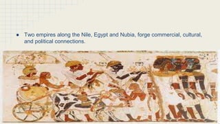Opener
● Two empires along the Nile, Egypt and Nubia, forge commercial, cultural,
and political connections.
 