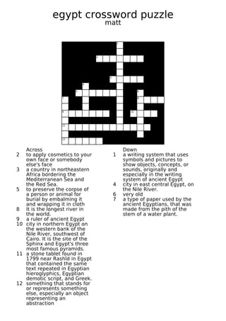 Egypt crossword
