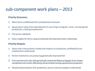 Update on fish value chain development in Egypt
