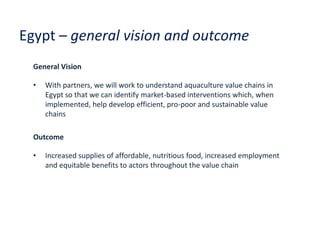Update on fish value chain development in Egypt