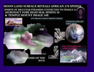 Egyptian female lunar surface astronaut  31 FOREHEAD SEAL AREA REVEALS ITS JERUSALEM TEMPLE MOUNT & AFRICAN SPHINX IMAGES 