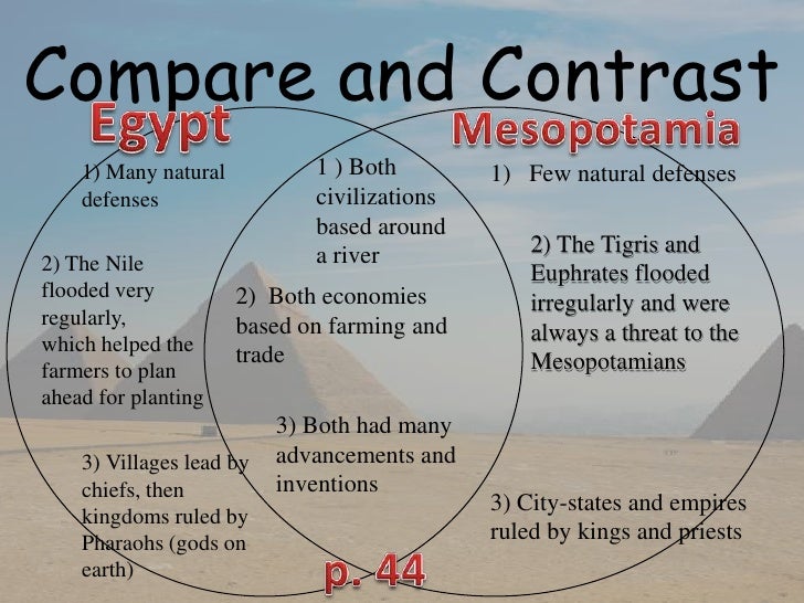 The similarities and differences between a mesopotamian 