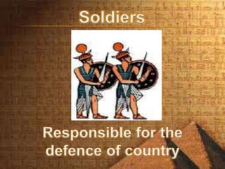 Soldiers
Responsible for the
defence of country
 