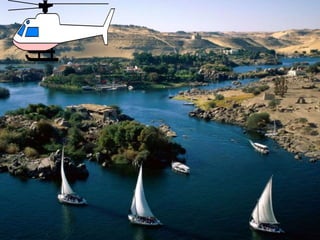RIVER NILE
 The longest river in the world.
 Nile River, Arabic Baḥr Al-Nīl or Nahr Al-
Nīl, river, the father of African rivers.
 It rises south of the Equator and flows
northward through northeastern Africa to
drain into the Mediterranean Sea.
 