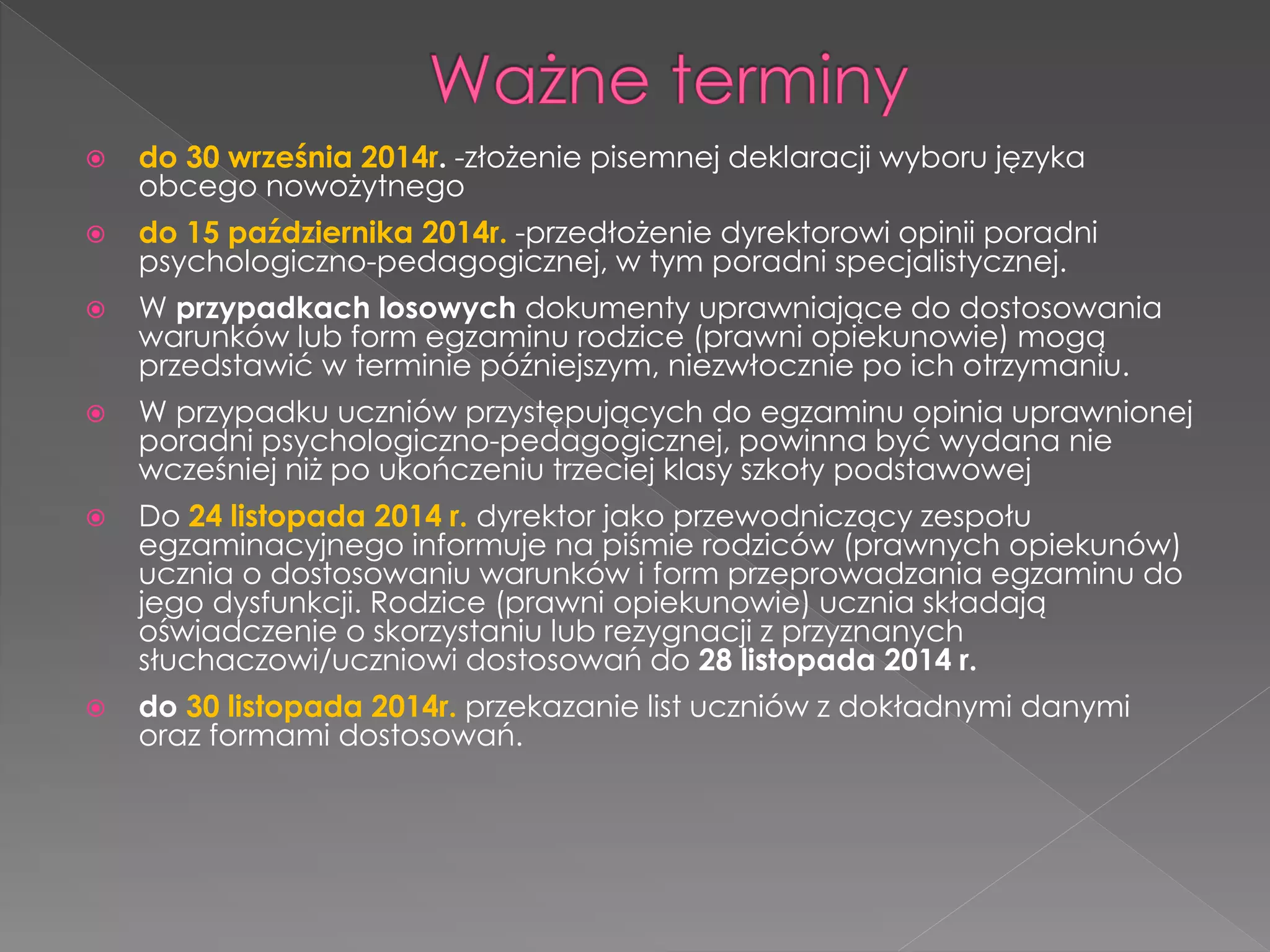 Egzamin gimnazjalny 2014/2015 | PPT
