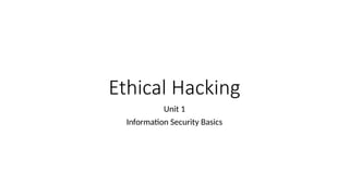 Comprehensive Ethical Hacking and Cybersecurity Fundamentals Course | PPTX