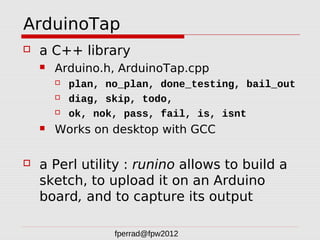 TDD in deeply embedded system (Arduino) with TAP | PDF