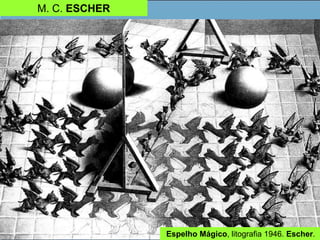 M. C. ESCHER
Espelho Mágico, litografia 1946. Escher.
 