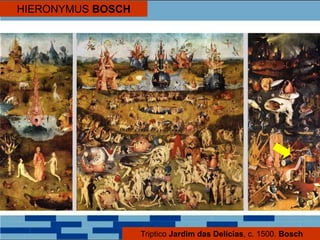 HIERONYMUS BOSCH
Triptico Jardim das Delícias, c. 1500. Bosch
 