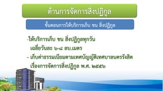ขั้นตอนการให้บริการเก็บ ขน สิ่งปฏิกูล
 