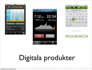 Digitala produkter
torsdag den 25 november 2010
 