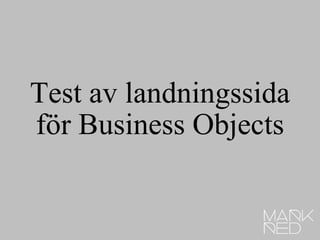 Test av landningssida för Business Objects 