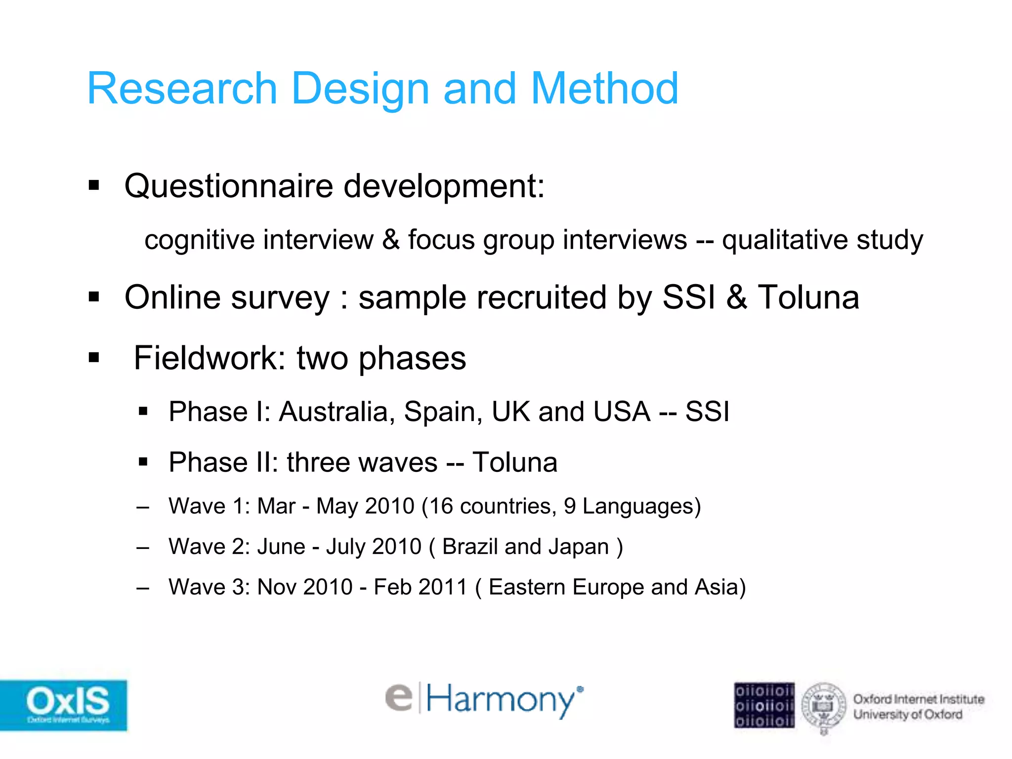 Phase I (Feb 2008—Feb 2009): Project design and pre-testing