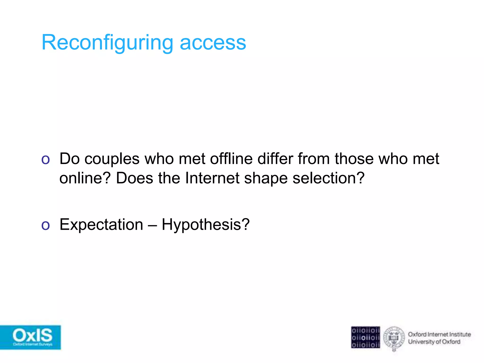 36 country, Pan-European surveyMe, My Spouse and the Internet Study