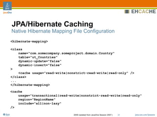 Ehcache Architecture, Features And Usage Patterns