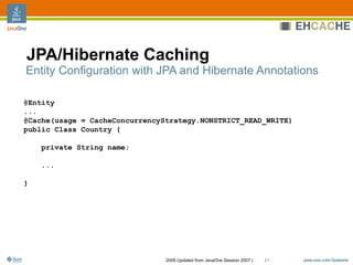 Ehcache Architecture, Features And Usage Patterns