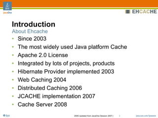 Ehcache Architecture, Features And Usage Patterns