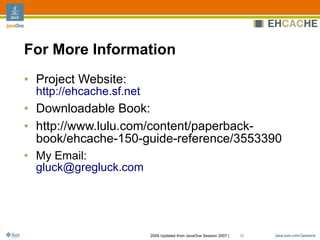 Ehcache Architecture, Features And Usage Patterns