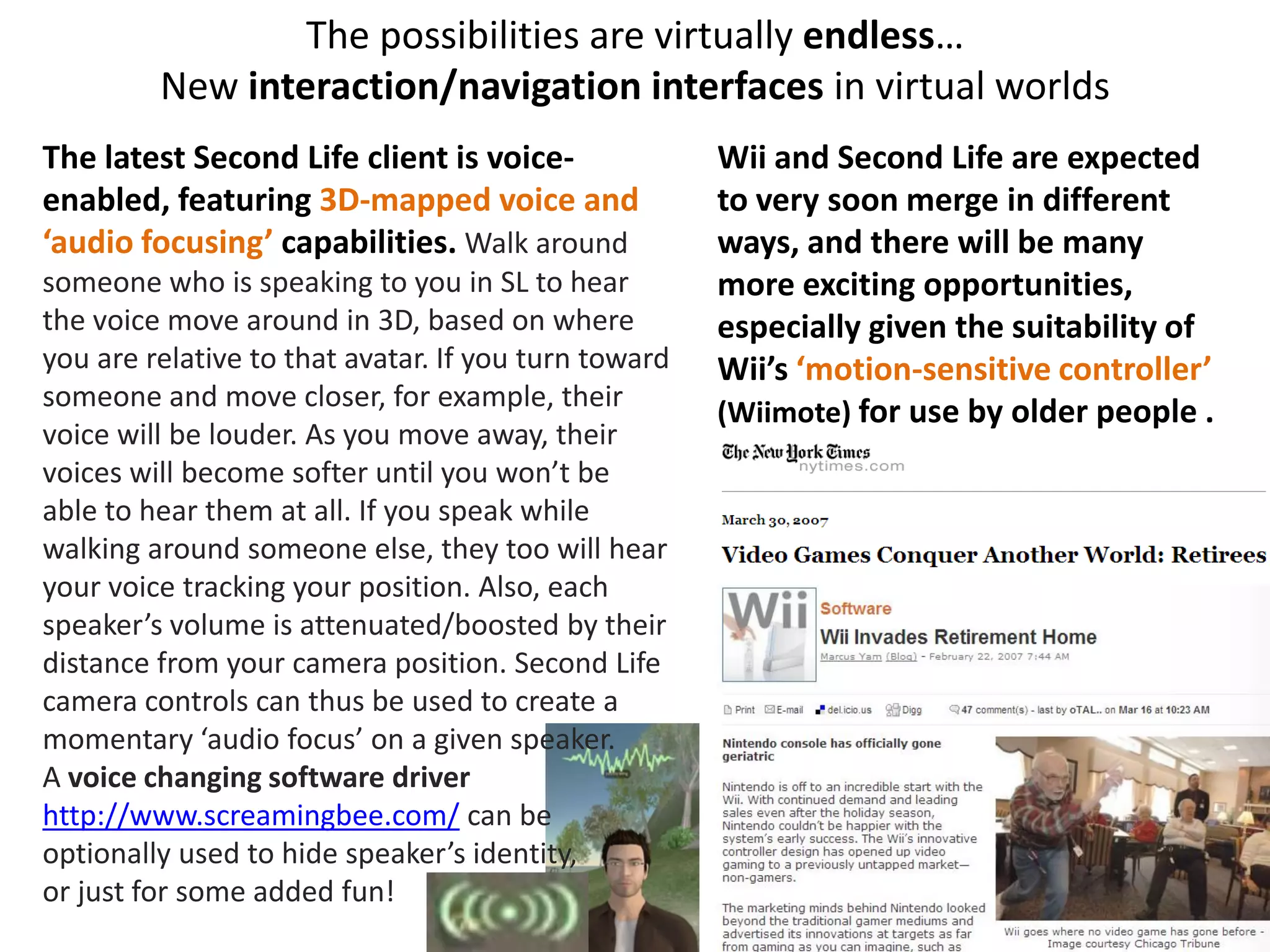 e-Health and the Social Web ("Web 2.0")/the 3-D Web: Looking to the future with sociable technologies and social software