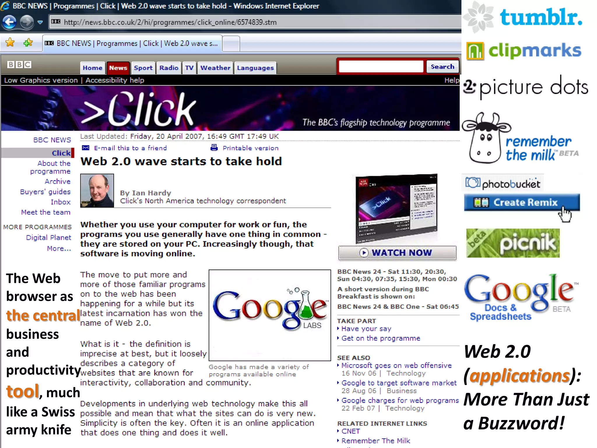 e-Health and the Social Web ("Web 2.0")/the 3-D Web: Looking to the future with sociable technologies and social software