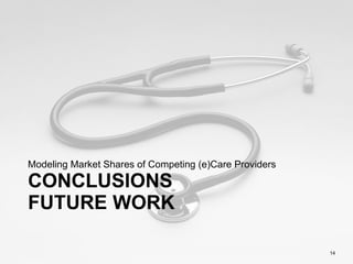 CONCLUSIONS FUTURE WORK Modeling Market Shares of Competing (e)Care Providers 
