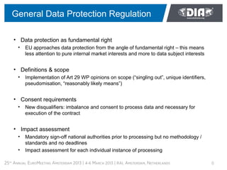 General Data Protection Regulation

• Data protection as fundamental right
 •   EU approaches data protection from the ang...