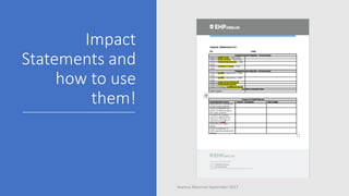 Impact
Statements and
how to use
them!
Seamus Mannion September 2017
 