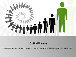 EHR Alliance
Allscripts; Athenahealth; Cerner; Greenway Medical Technologies and McKesson
 