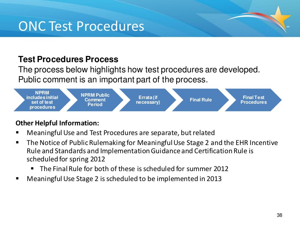 ONC Test ProceduresTest Procedures ProcessThe