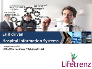 EHR driven
Hospital Information Systems
Joseph Alexander
CEO, dWise Healthcare IT Solutions Pvt Ltd
 