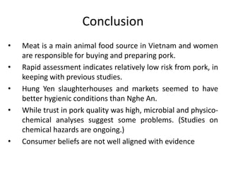 Rapid integrated assessment of food safety related to pork in Vietnam: A consumer perspective