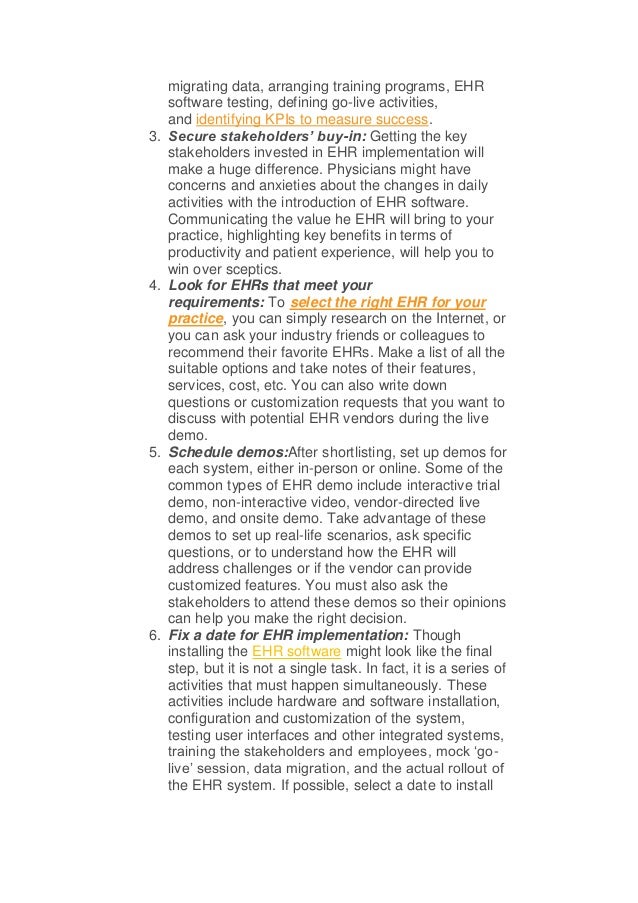 EHR Implementation 10 Key Steps to Success PDF