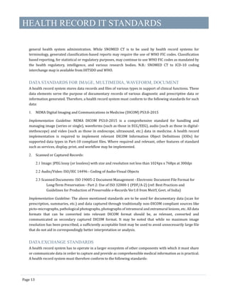 Electronic Health Records standards 2016 | PDF