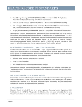 Electronic Health Records standards 2016 | PDF