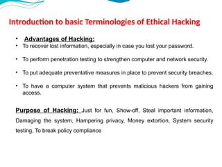 Introduction to Basics of Ethical Hacking and Penetration Testing -Unit ...