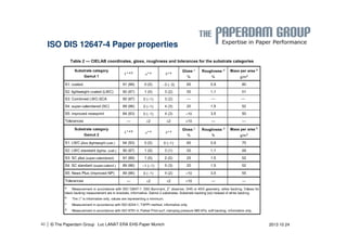 ISO DIS 12647-4 Paper properties 
| © The Paperdam Group 
40 Luc LANAT ERA EHS-Paper Munich 2013 10 24 
 