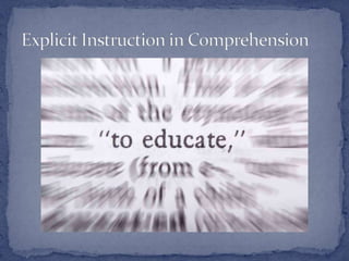 Some readers struggle through a text because they lack fluent word recognition. Strong word recognition skills are a major component of comprehending a text; however, they alone don’t ensure comprehension. Reading is a means of obtaining meaning, and meaning doesn’t exist  without understanding the words.Teachers who encourage and implement a wide range of reading strategies increase student opportunity for developing a positive attitude towards reading,  improving fluency, improving vocabulary, and improving comprehension. Reading is a social process, an interactive activity, one in which readers create meaning through interactions between the text, their prior knowledge,  the  context, and other readers.Personal Beliefs continued…
