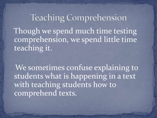 Teachers, not programs, are the critical element in a student’s success.The goal of reading is comprehension.Comprehension is a complex, abstract activity.Beers’ Beliefs on Teaching Reading