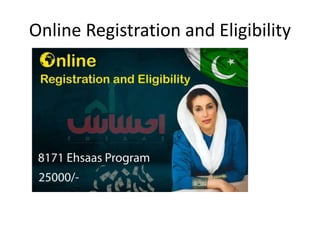 Online Registration and Eligibility
 