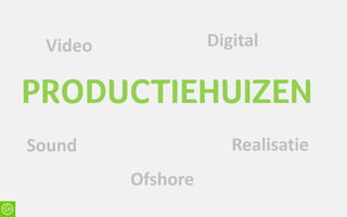 Video             Digital

PRODUCTIEHUIZEN
Sound                 Realisatie
         Ofshore
 
