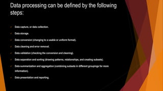 Data Processing and its Types | PPTX